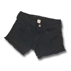 Distressed black jean shorts Aizona